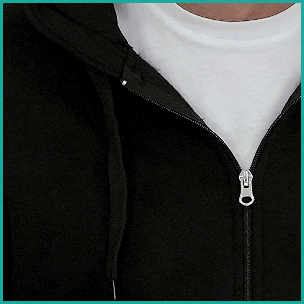 A94_UNISEX_HOODED_ZIP_BLACK_M_DETAIL