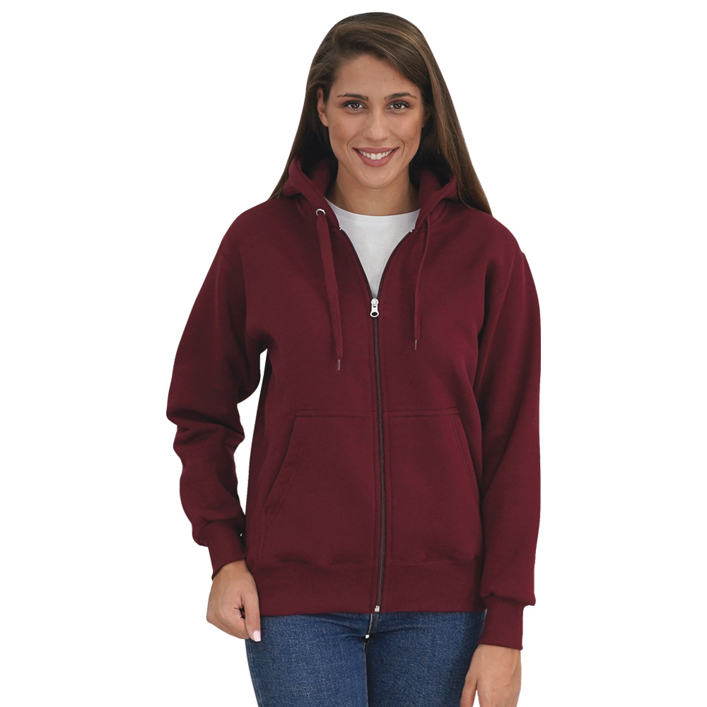 A94_UNISEX_HOODED_ZIP_BORDEAUX_W